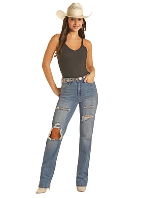 Medium Wash Modest Boot Jean