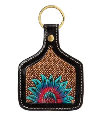 Peacock Sunflower Key Fob