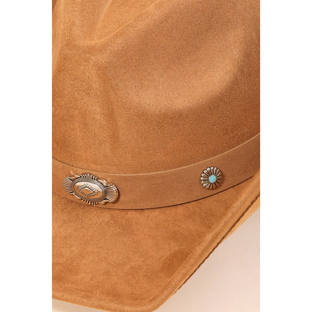 Studded Ribbon Strap Western Cowboy Hat
