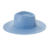 Vegan Suede Wide Brim Rancher Hat: Ivory
