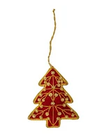 Jeweled Tree Ornament - Red