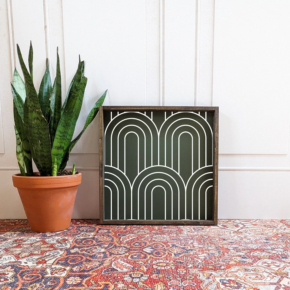 Boho Rainbow Pattern Wood Sign