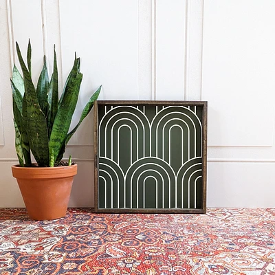 Boho Rainbow Pattern Wood Sign