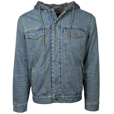 Hooey Denim Hooded Jacket - Dark Navy Fleece Lining