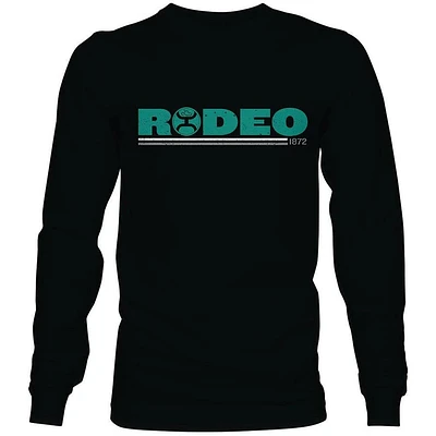 Rodeo Black/Teal Long Sleeve T-Shirt