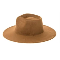 Vegan Suede Wide Brim Rancher Hat: Ivory