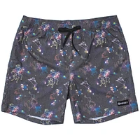 The Big Wake Hooey Shorts Black with Space Cowboy Pattern Volley Board Waistband and 6.5 Inseam