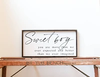 Sweet Boy Wood Sign