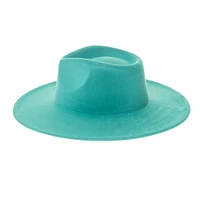 Vegan Suede Wide Brim Rancher Hat: Ivory