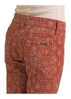 Red Bandana Flare Jeans
