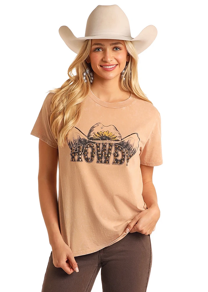 Howdy Graphic Tee W/ Studs