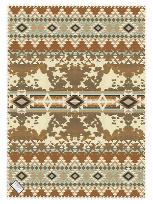 Tan / Cream / Orange Cow Print Pattern 50 x 70 Fleece Blanket