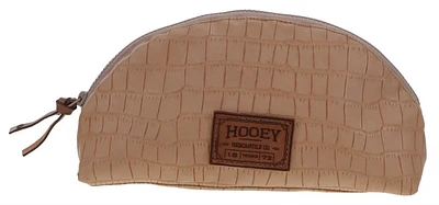 Hooey Accessory Bag Light Tan Leather Bag with Tan Zipper Small