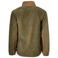 Fleece Pullover - Olive/Brown
