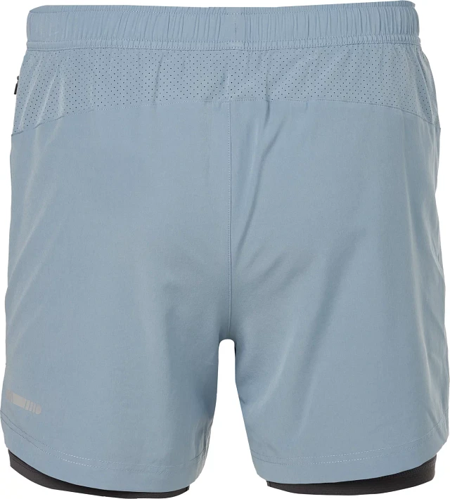 Men's 2-in-1 Running Shorts With Liner - 7-Inch Workout Gym Shorts, Quick-Dry (Gray Camo, Large)