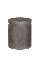Concrete Round Side Table With Handle - Dark Grey