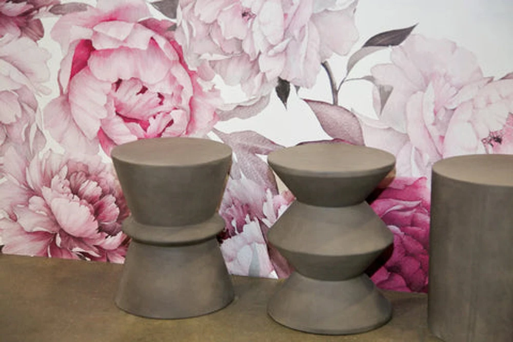 Concrete Hourglass Side Table - Terrazzo