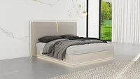 Zelie Glossy Bed with Hydraulic Storage
