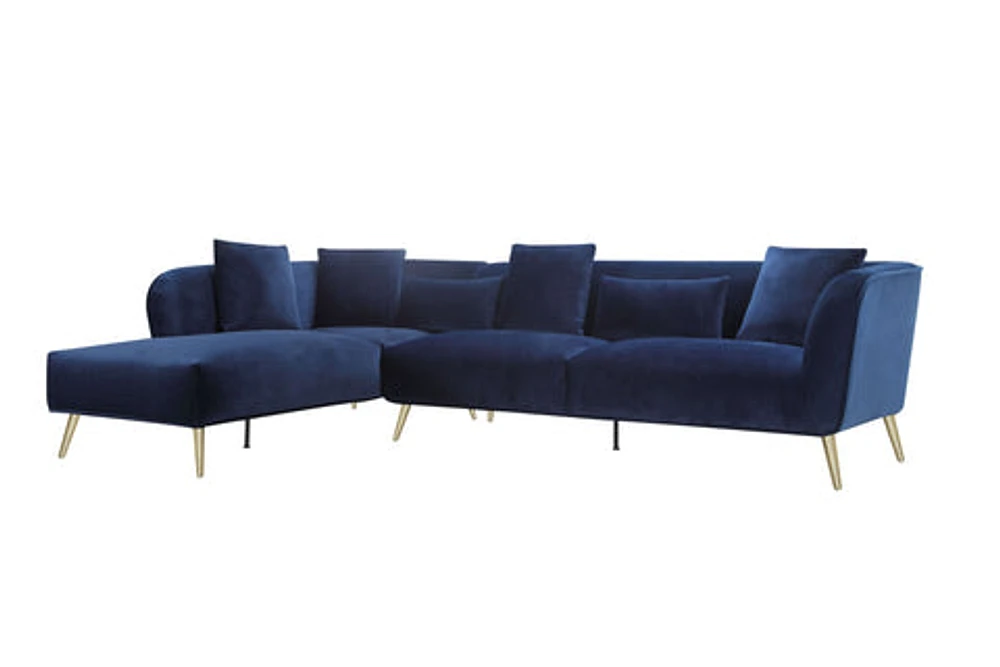 Modular Maja Velvet Sectional - Champagne