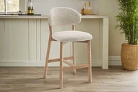 Milena Natural Oak Counter Stool - Beige