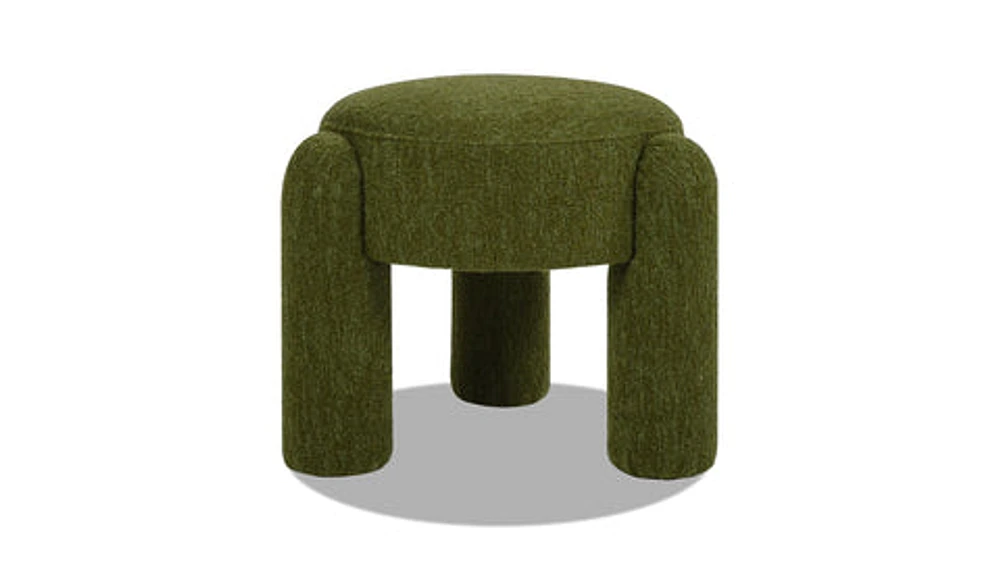 Olea Boucle Ottoman - Moss Green