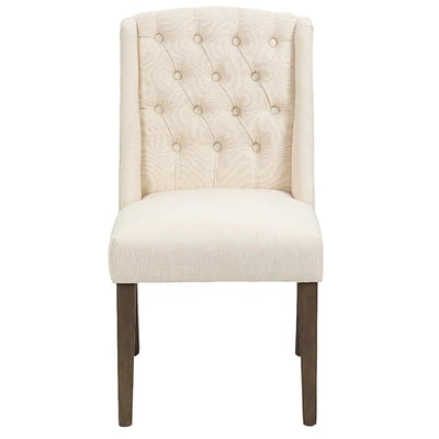 Noha Dining Chair with Wooden Legs - Beige Color