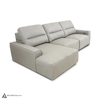 Kozue Genuine Leather Power Slide Sectional