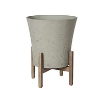 Patio Tapered Medium Standing Pot - Cement Grey