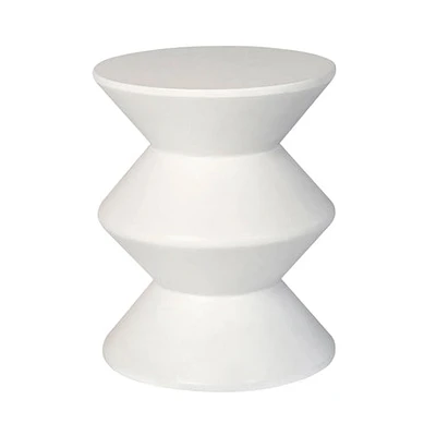 Concrete Inverted Side Table - White