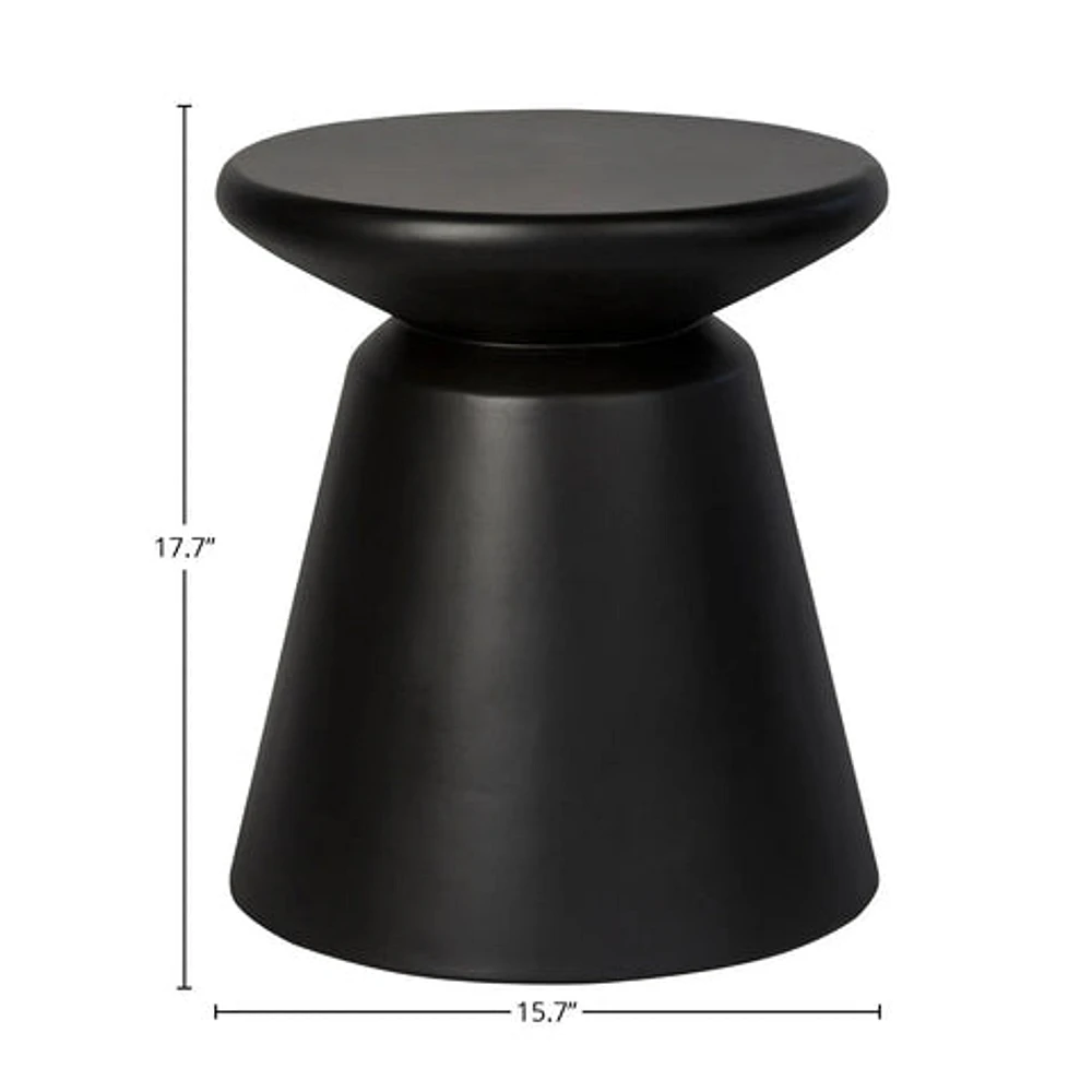 Concrete Mineral Side Table - Black