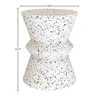 Concrete Hourglass Side Table - Terrazzo