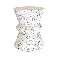 Concrete Hourglass Side Table - Terrazzo