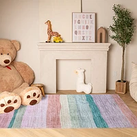 Soft Pink Daisy Blossom Area Rug