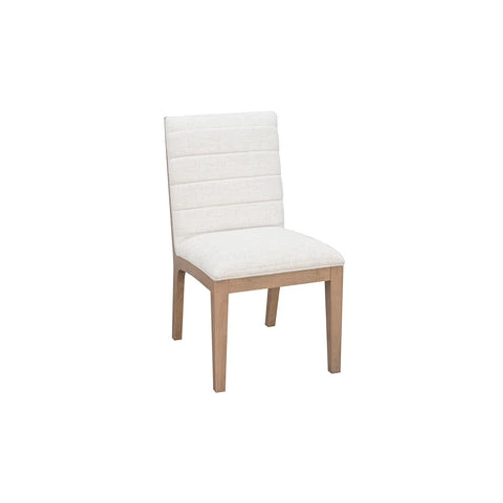 Sumire Solid Wood Dining Chair in Ginger and Natural Linen