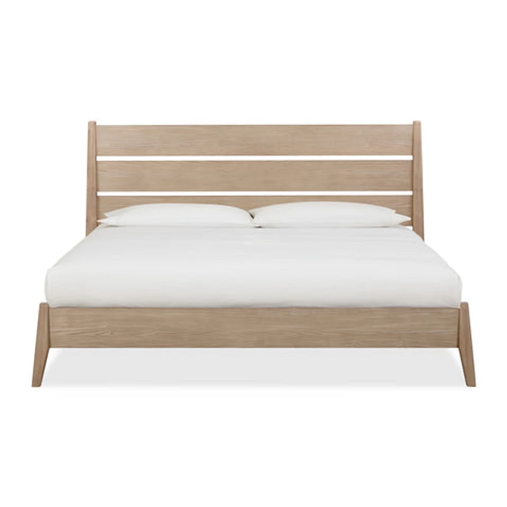 Sumire Slatted Ash Wood Platform Bed in Ginger