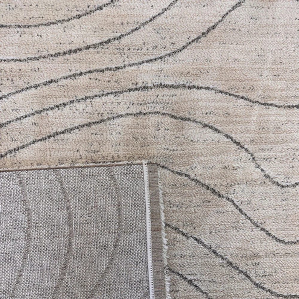 Milano Beige Wavy Line Rug – 5x8