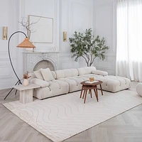 Milano Beige Wavy Line Rug – 5x8