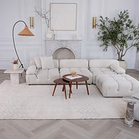 Milano Beige Modern Chevron Rug – 5x8