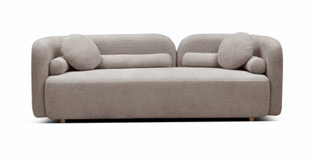 Freya Premium Feather Fabric Sofa - Coffee