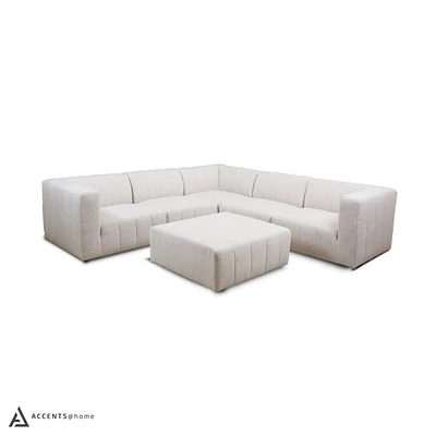 Lauriston Premium Fabric 6 PCs Modular Sectional - Monique Beige