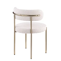 Ronda Boucle Fabric Dining Chair Brushed Brass