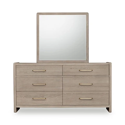 Gardenia Six Drawer Oak Wood Dresser in Chai