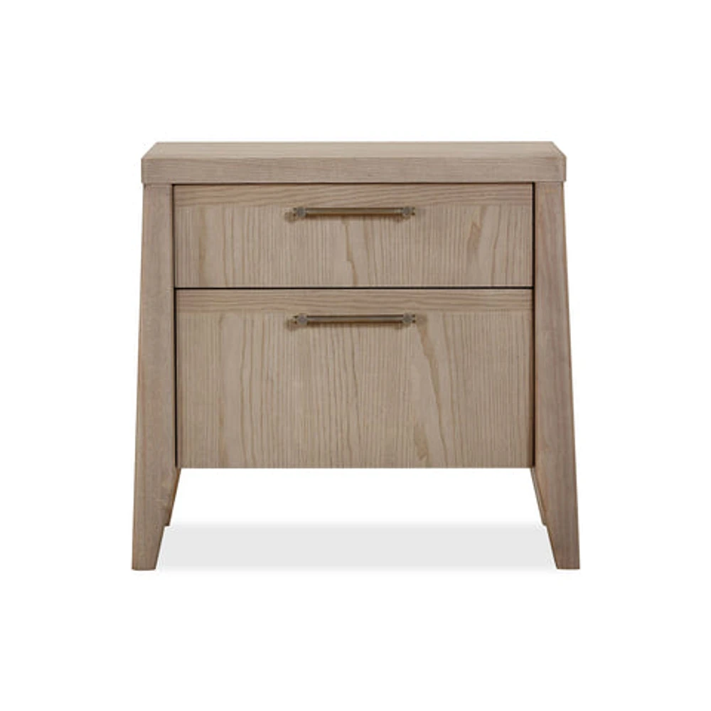 Sumire Two Drawer Ash Wood Nightstand in Ginger