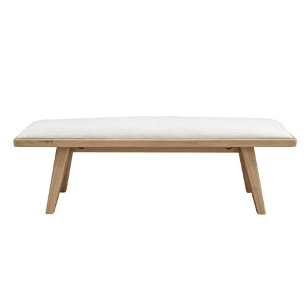 Sumire Upholstered Bench in Ginger and Natural Linen
