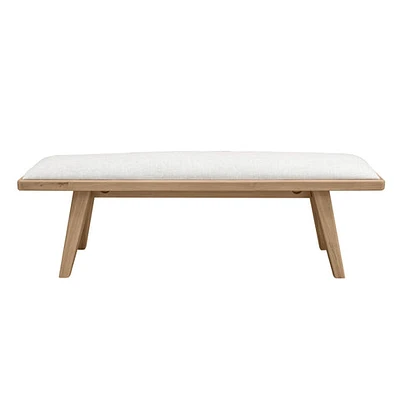 Sumire Upholstered Bench in Ginger and Natural Linen