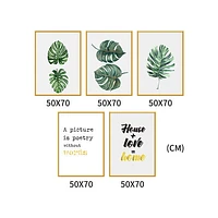 Forest Finds Set of 5 Alloy Matt - Golden Frame Wall Art