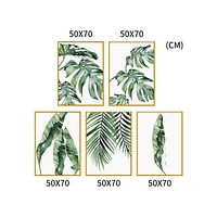 Green Envy Set of 5 Alloy Matt - Golden Frame Wall Art