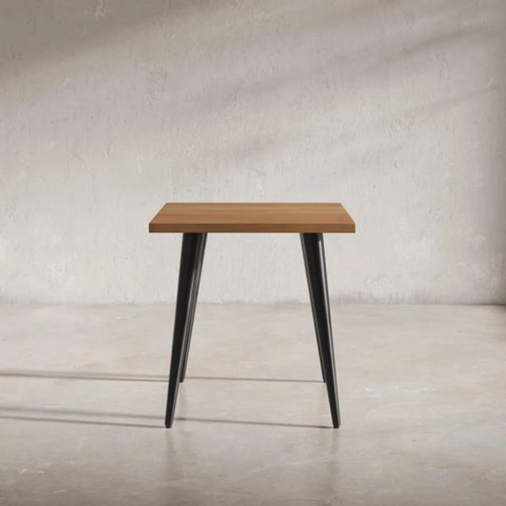 Prelude Solid Acasia Square End Table Suede