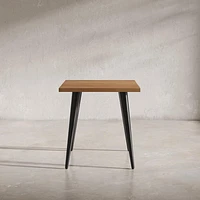Prelude Solid Acasia Square End Table Suede