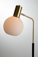 Pendula Floor Lamp Black & Antique Brass Finish